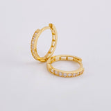 Candongas Mela Carril Tupido 2.15g / 1.2cm Oro Amarillo 18K