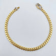 Pulso Cubano Infinito 7.3gr / 20.9cm / 4.9mm Circones Blancos Dos Oro Amarillo Blanco +2 18K $