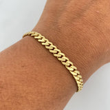 Pulso Cubano Infinito 7.3gr / 20.9cm / 4.9mm Circones Blancos Dos Oro Amarillo Blanco +2 18K $