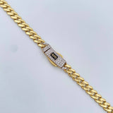 Cadena Cubana Infinito 20.05gr / 60.2cm / 4.9mm Circones Blancos Dos Oros Amarillo Blanco +2 18K $