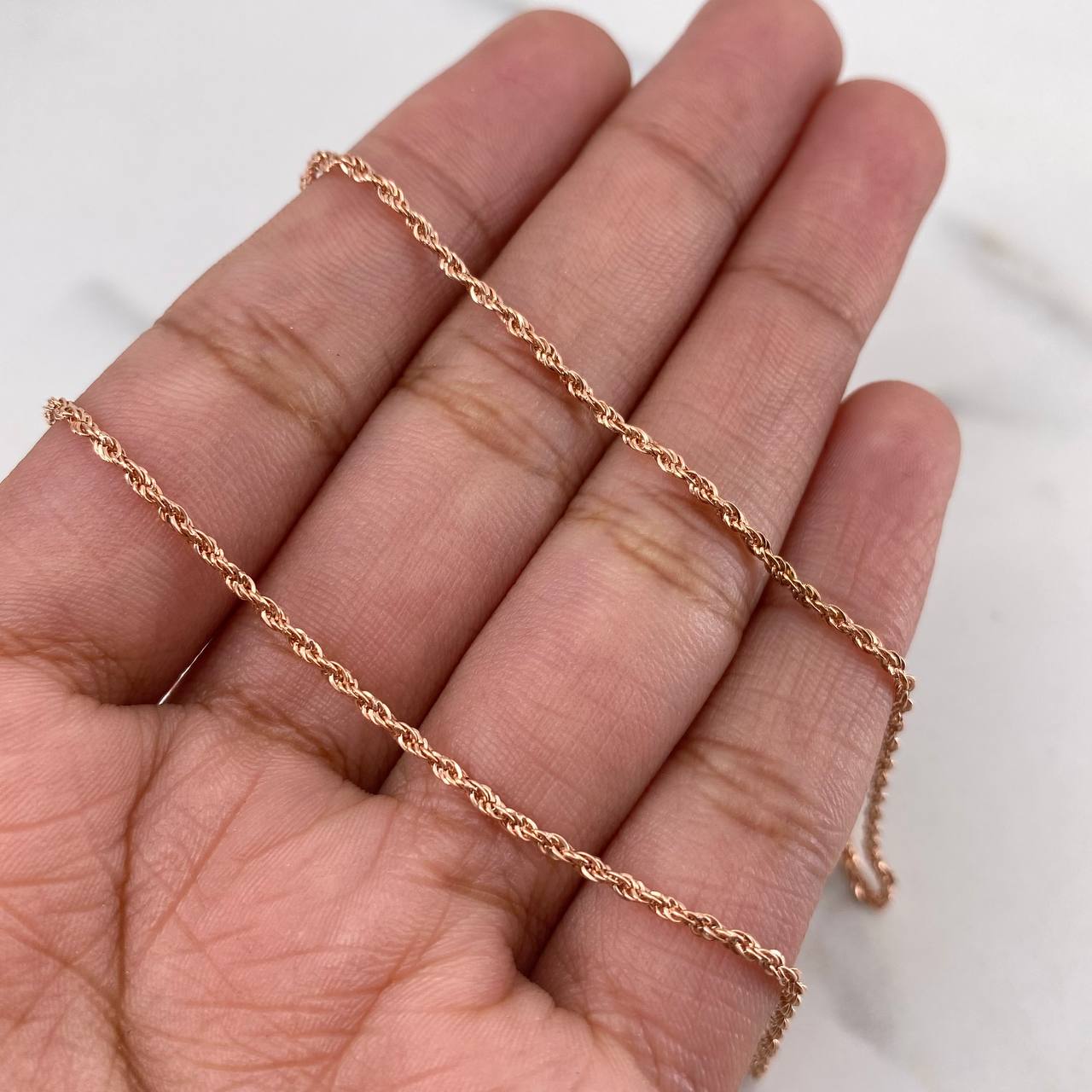 Cadena Lazo 1.4gr / 60cm / 1.3mm Oro Rosa +3 18K $
