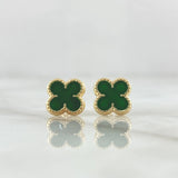 Topos Trébol VCyA 1.25gr / 9mm Resina Verde Oro Amarillo Nac.Esp. 18K