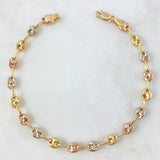 Pulso GC 5.3gr / 22cm / 4.3mm Diamantado Tres Oros 18K