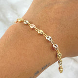 Pulso GC 5.3gr / 22cm / 4.3mm Diamantado Tres Oros 18K