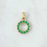 Dije Circulo 26pts Esmeraldas 1.75gr / 2cm / Oro Amarillo 18K *
