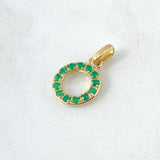 Dije Circulo 1.75gr / 2cm / Esmeraldas 27pts Oro Amarillo 18K (Joya) *