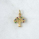Dije Arbol De La Vida 1gr / 2cm / Circones Colores Oro Amarillo 18K