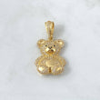 Dije Oso 7.8gr / 4.2cm / Ojos Negros Circones Blancos Oro Amarillo 18K