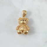 Dije Oso 7.55gr / 3.4cm / Circones Blancos Y Negros Oro Amarillo 18K *