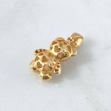 Dije Oso 7.55gr / 3.4cm / Circones Blancos Y Negros Oro Amarillo 18K *