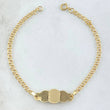 Pulso Bebé Aro Seguido Placa Nube 1.4gr / 14cm-15cm / Oro Amarillo 18K