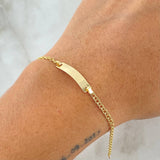 Pulso Aro Seguido 1.5gr / 15.5cm / 2.4mm Placa Rectangular Lisa Oro Amarillo 18K ©