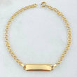 Pulso Bebé Aro Seguido Placa Rectangular Octagonal 1.45gr / 14cm-16cm / Oro Amarillo 18K