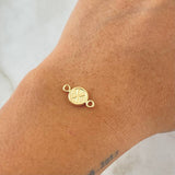 Herraje Letra X 0.4gr / 1.5cm / Circulo texturizado Oro Amarillo 18K