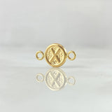 Herraje Letra X 0.4gr / 1.5cm / Circulo texturizado Oro Amarillo 18K