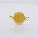Herraje Circulo Letra P 0.35g / 1.5cm Oro Amarillo 18K