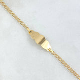 Pulso Bebé Aro Seguido Placa Nube 1.4gr / 14cm-15cm / Oro Amarillo 18K