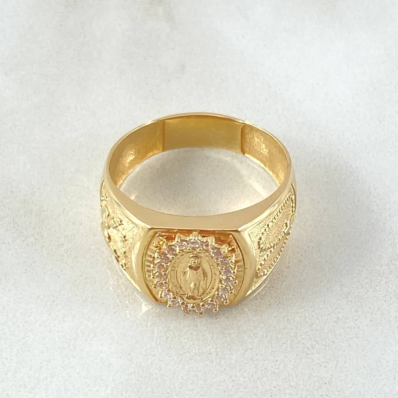Anillo Virgen Rosario 4.4gr / T7 1/4 / Oro 18K ©