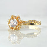 Anillo Solitario Lirio Infinito Parcial 3gr / T7 1/2 / Oro 18K ©