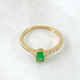 Anillo Solitario Ovalado 2.05gr / T7 / Oro 18K ©