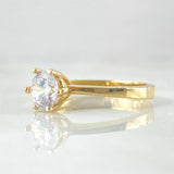 Anillo Solitario Liso Seis Garras 2.8gr / T6 1/2 / Oro 18K ©