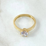 Anillo Solitario Liso Seis Garras 2.8gr / T6 1/2 / Oro 18K ©
