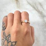 Anillo Solitario Liso Seis Garras 2.8gr / T6 1/2 / Oro 18K ©