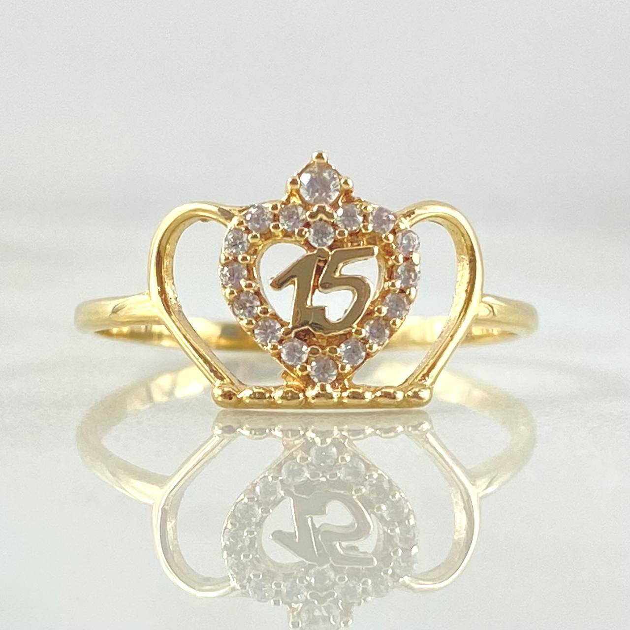 Anillo Silueta 15´S Corona 1.35gr / T5 3/4 / Oro Amarillo 18K *