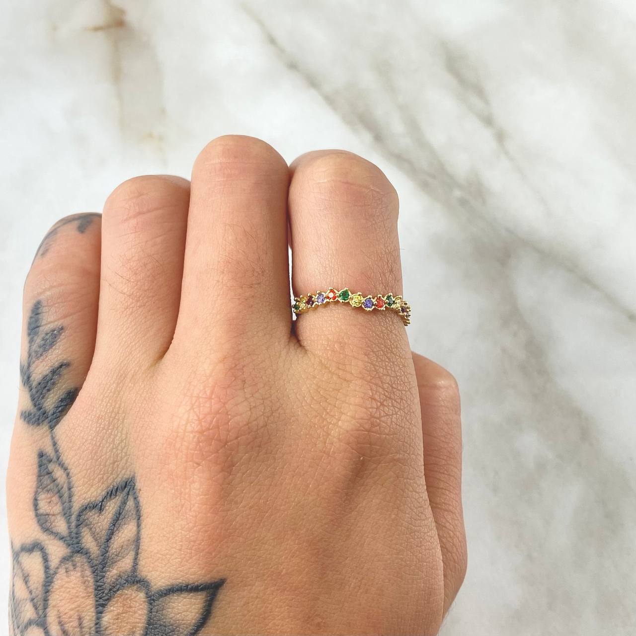 Anillo Ola Carril 1.15gr / T6 / Oro 18K ©