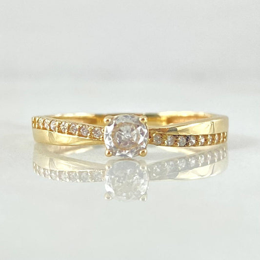 Anillo Solitario Infinito Aplanado 1.7gr / T7 3/4 / Oro 18K ©