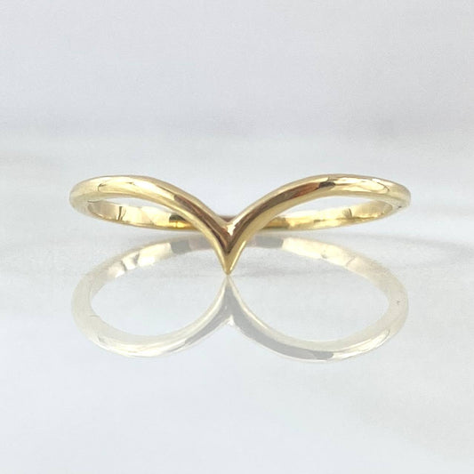 Anillo Curva En V 1.15gr / T6 3/4 / Oro Amarillo 18K *