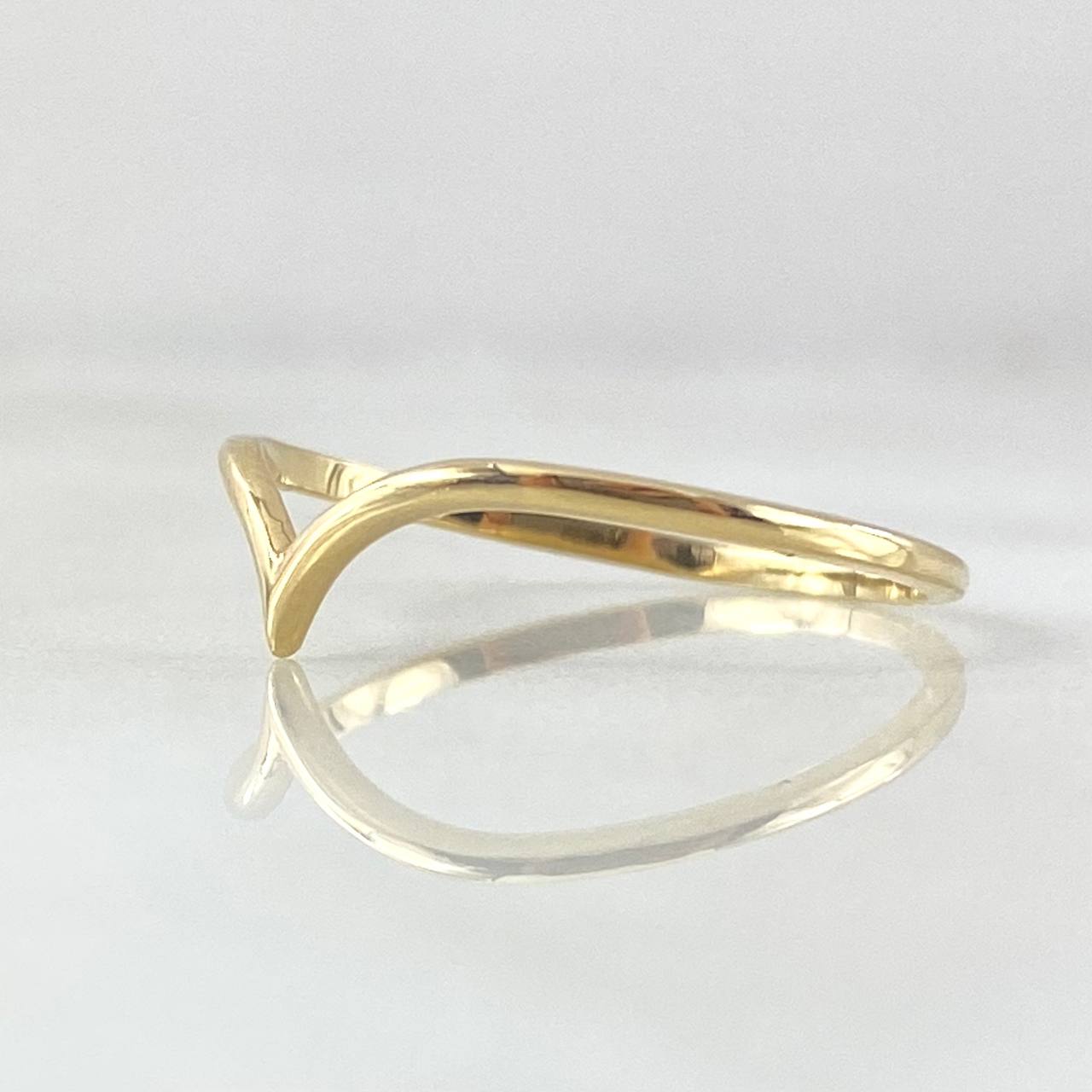 Anillo Curva En V 1gr / T7 1/2 / Oro 18K ©