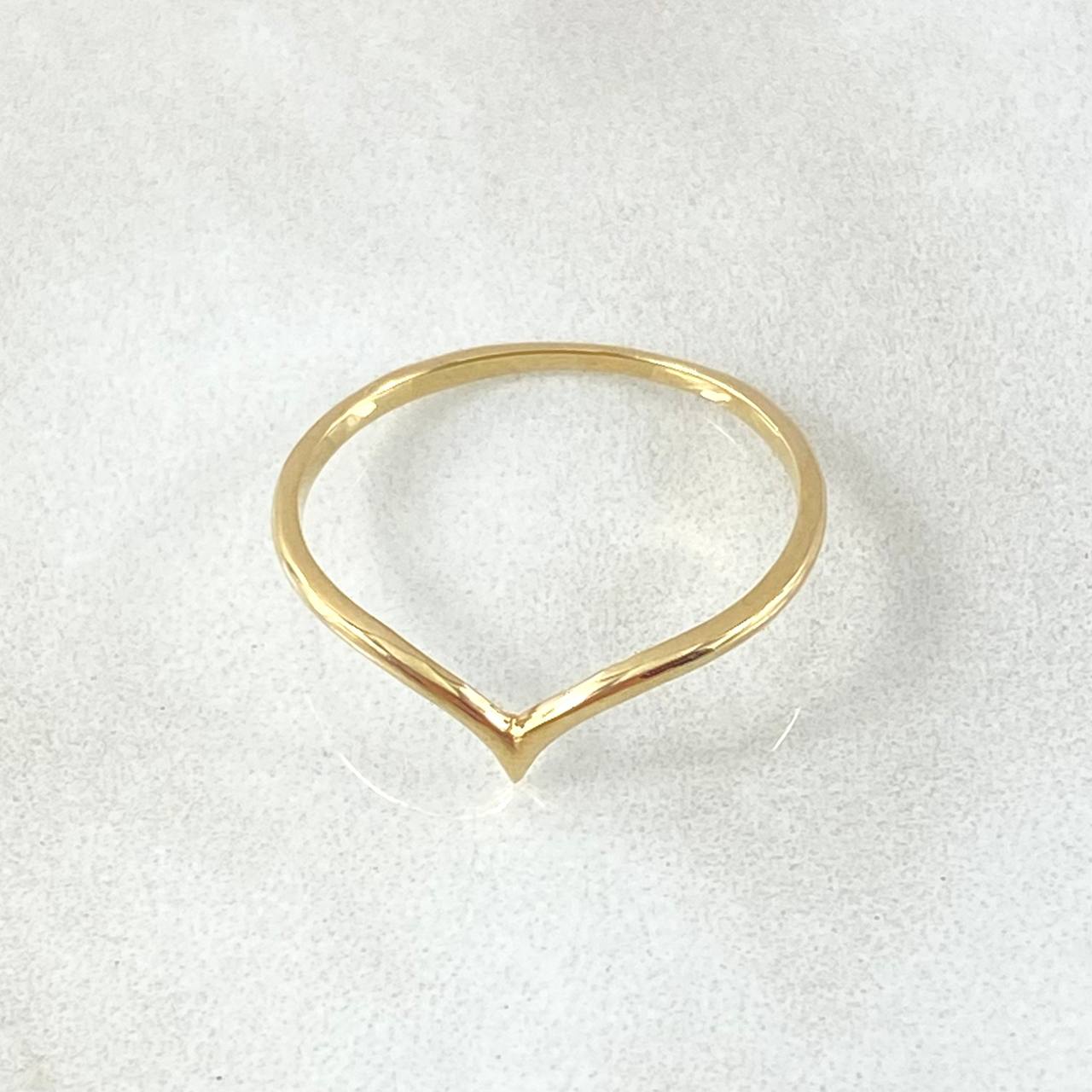 Anillo Curva En V 1gr / T7 1/2 / Oro 18K ©