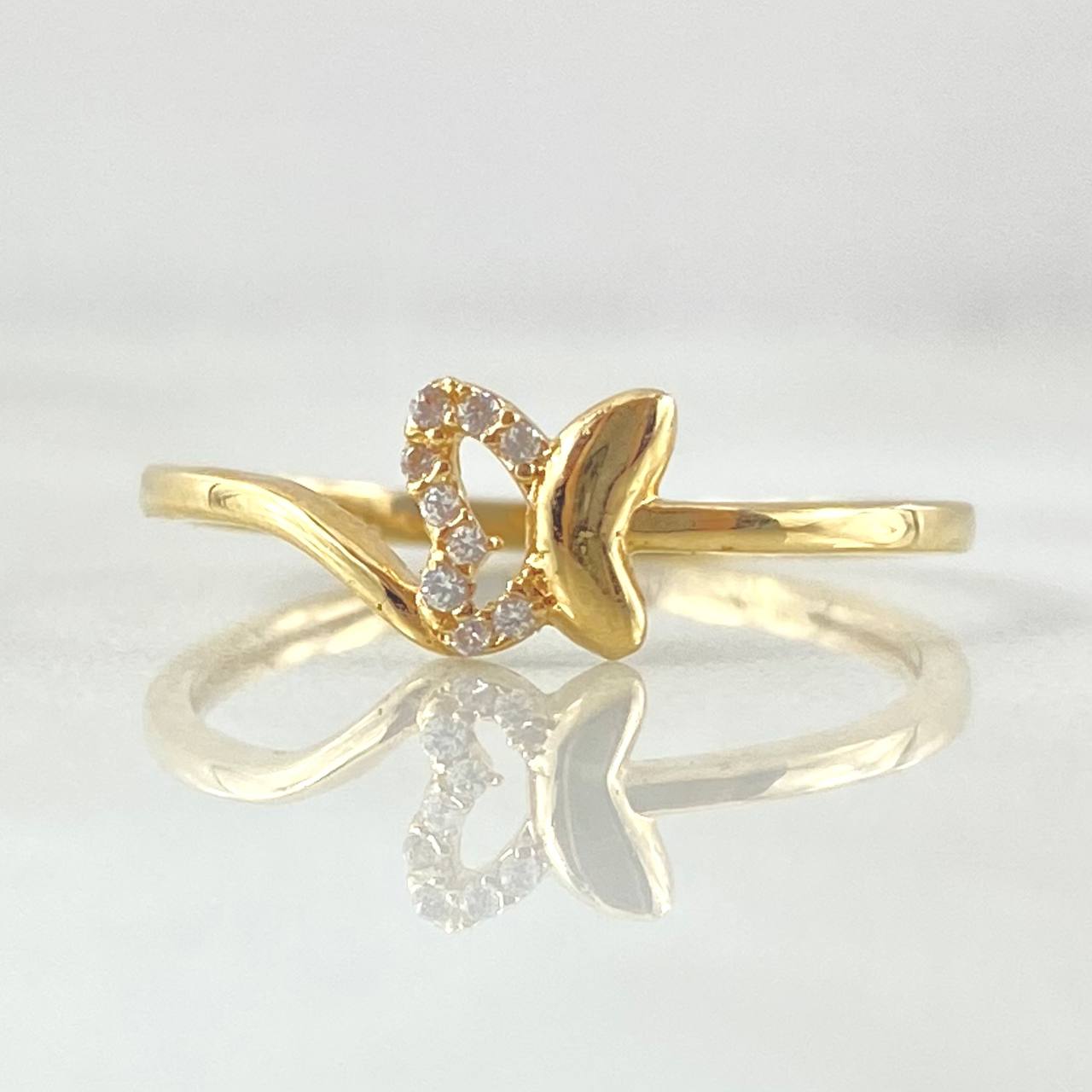 Anillo Mariposa Curva Parcial 1.25gr / T6 1/2 / Oro 18K ©