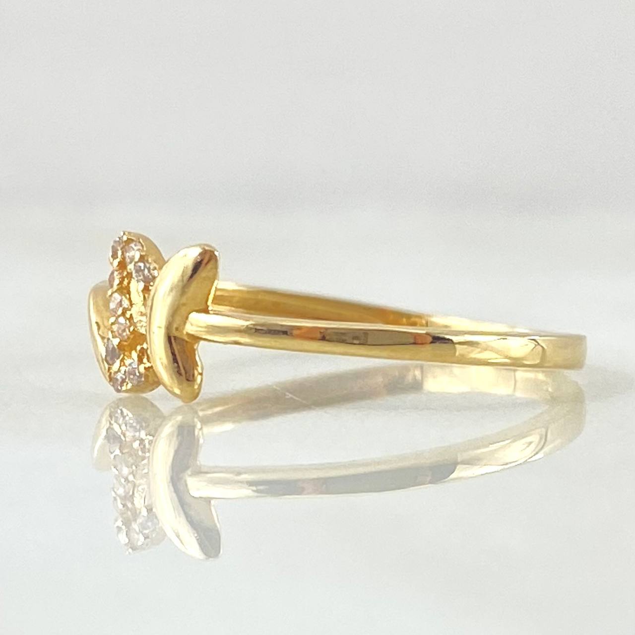 Anillo Mariposa Curva Parcial 1.25gr / T6 1/2 / Oro 18K ©