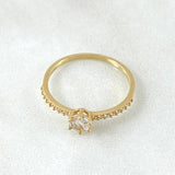 Anillo Solitario Tupido 1.4gr / T7 / Oro 18K ©
