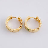 Candongas Cubana Carril 3.85g / 1.3cm Oro Amarillo 18K