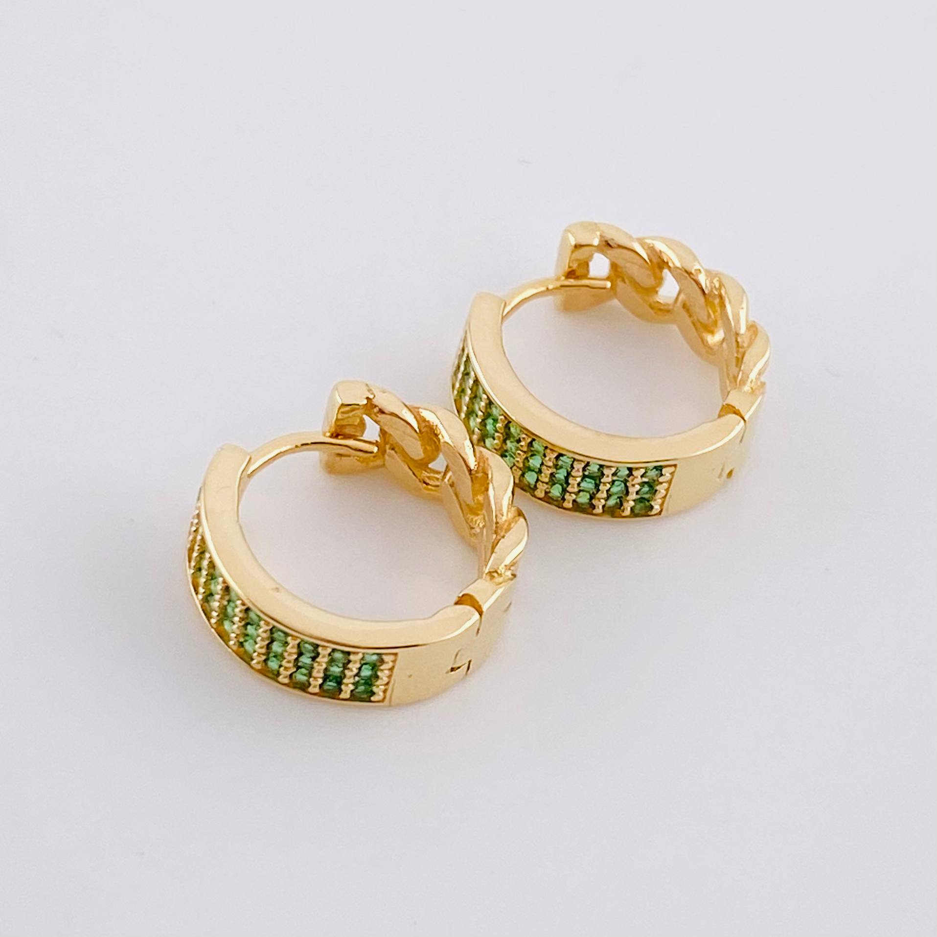 Candongas Cubana Carril 3.85g / 1.3cm Oro Amarillo 18K