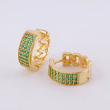 Candongas Cubana Carril 3.85g / 1.3cm Oro Amarillo 18K