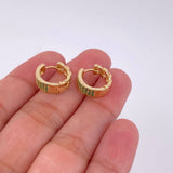 Candongas Cubana Carril 3.85g / 1.3cm Oro Amarillo 18K