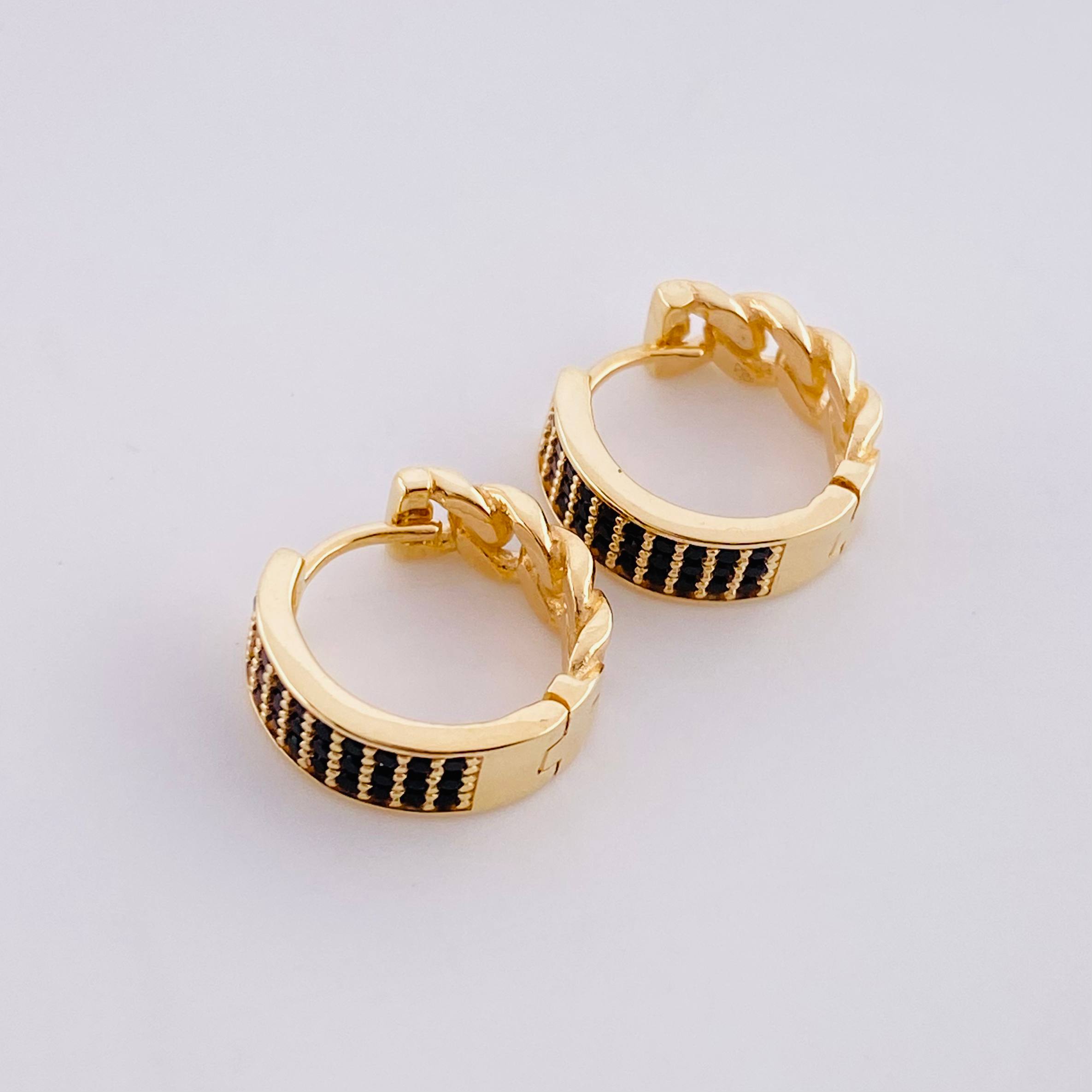Candongas Cubana Carril 3.9g / 1.3cm Oro Amarillo 18K
