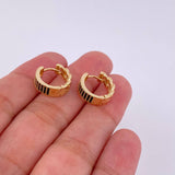 Candongas Cubana Carril 3.9g / 1.3cm Oro Amarillo 18K