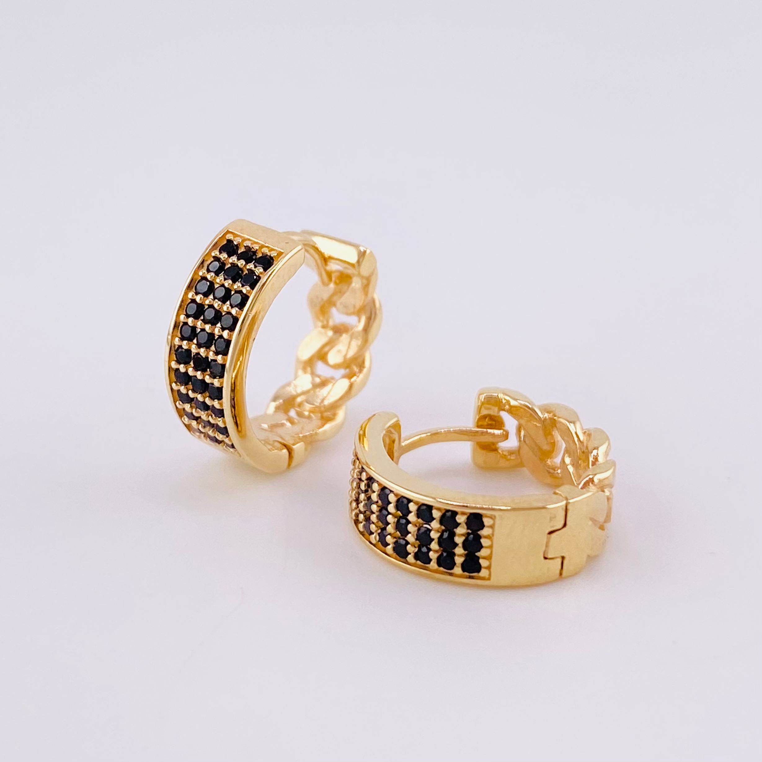 Candongas Cubana Carril 3.9g / 1.3cm Oro Amarillo 18K