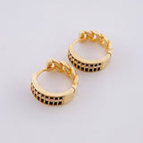 Candongas Cubana Carril 3.7g / 1.3cm Oro Amarillo 18K