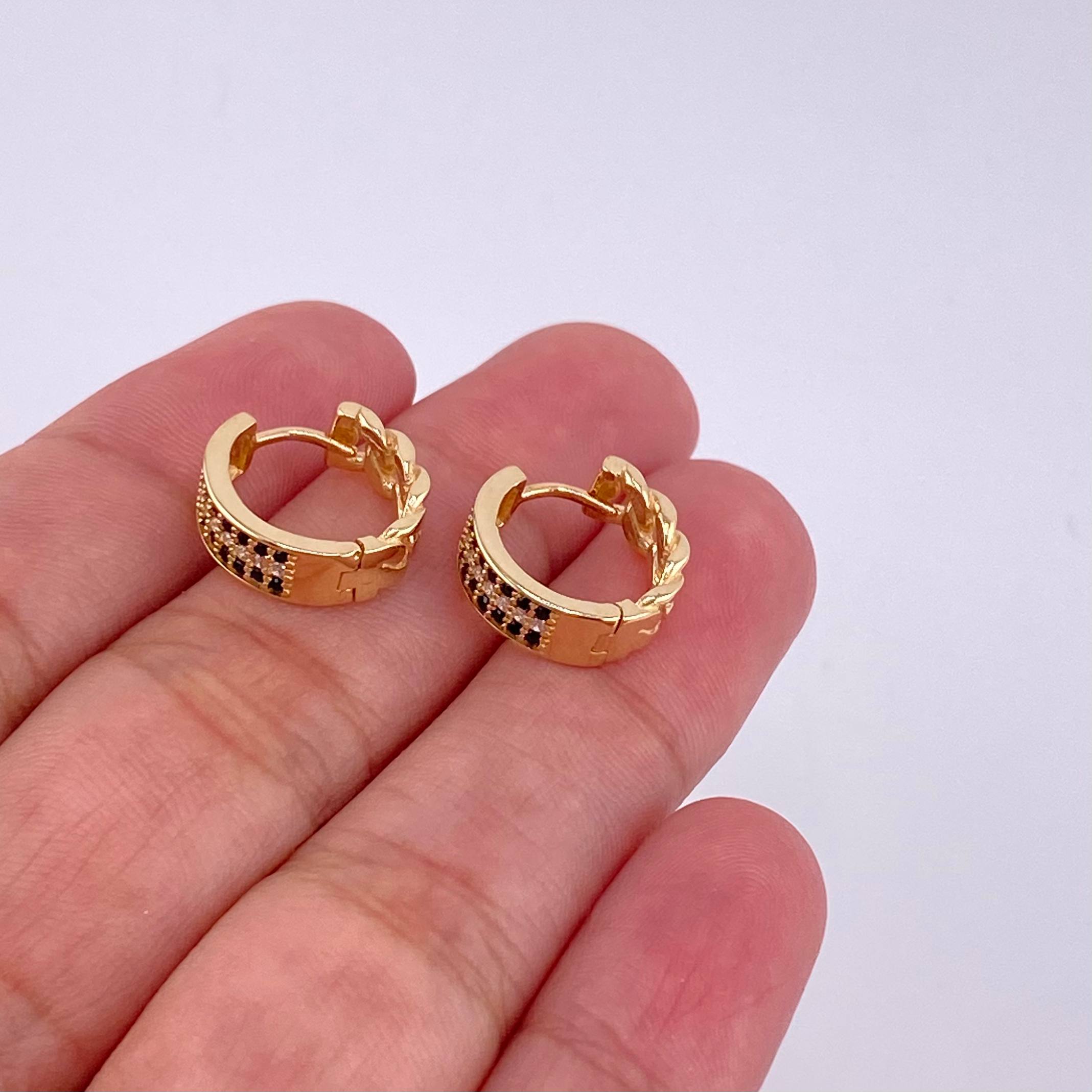 Candongas Cubana Carril 3.7g / 1.3cm Oro Amarillo 18K