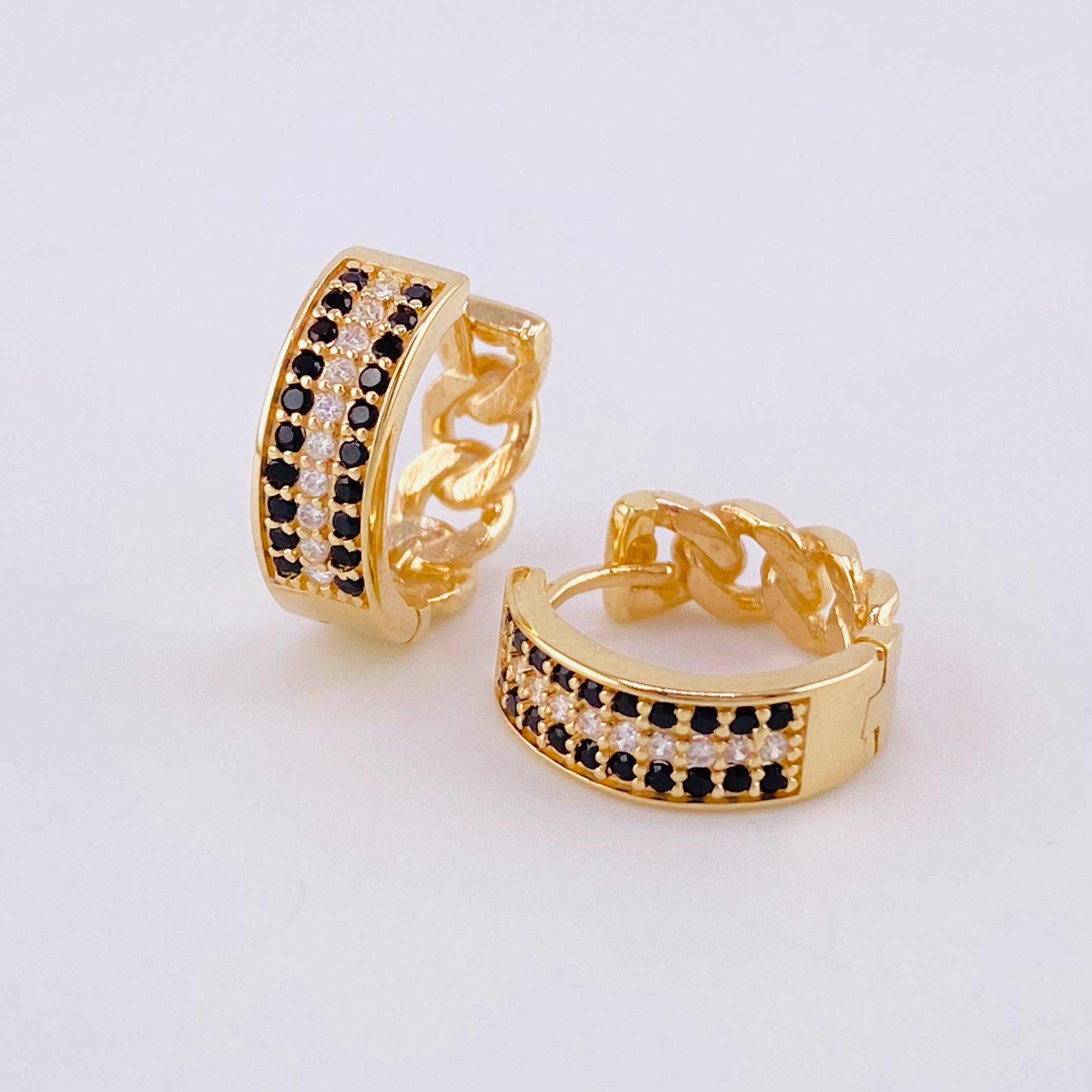 Candongas Cubana Carril 3.7g / 1.3cm Oro Amarillo 18K