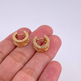 Candongas Malla Carril 5.05g / 1.3cm Oro Amarillo 18K