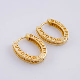 Candongas Carril Ovalados 4.05g / 1.6cm Oro Amarillo 18K