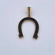 Dije Herradura 5.3gr / 4.3cm / Circones Negros Dos Oros Negro Amarillo 18K &