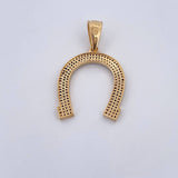 Dije Herradura 5.3gr / 4.3cm / Circones Negros Dos Oros Negro Amarillo 18K &